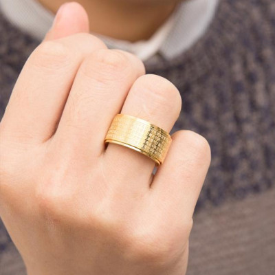 Nhẫn xoay Bát Nhã Tâm Kinh khắc chữ Vạn - Nhẫn phong thủy Hán ngữ may mắn bình an Ri99