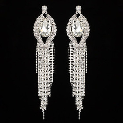 Bông tai đính đá dáng dài tua rua mắt phượng sang chảnh BTDD03