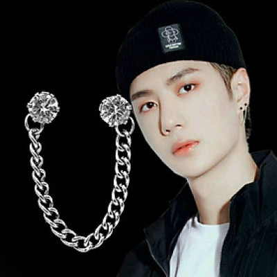 Bông tai nam nữ xích đính mắt đá bí ẩn cuốn hút