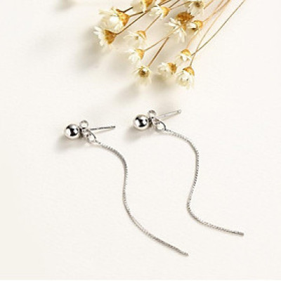 Khuyên tai dây nấm trắng đơn giản trang nhã