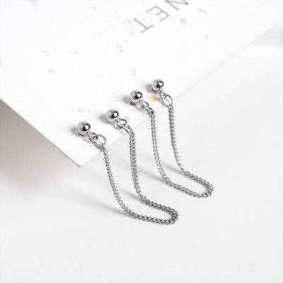 Đôi bông tai unisex xích đơn gai ấu basic