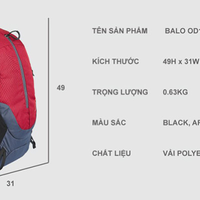 Balo SimpleCarry OD1 (18 x 49 cm)