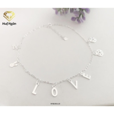 Lắc chân bạc Ý 925 Huệ Ngân - Love and Star RYBJ50115