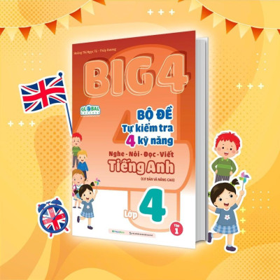 Sách - Big 4 Bộ Đề Tự Kiểm Tra 4 Kỹ Năng Nghe - Nói - Đọc - Viết Cơ Bản Và Nâng Cao Tiếng Anh Lớp 4 - Combo 2 Tập - Megabook