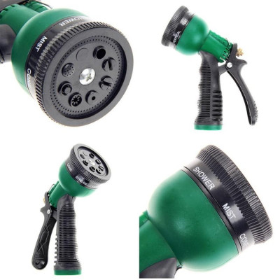 Vòi xịt rửa xe,Vòi phun nước tưới cây tăng áp thông minh 8 chế độ 815498-1 (cút vàng,nối xanh - dây trắng)