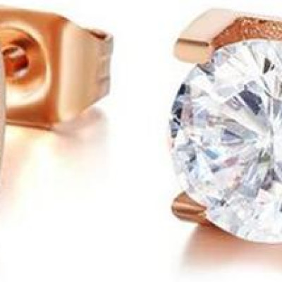 Bông tai Titan đính đá BT243 - Màu Đồng (2 chiếc)