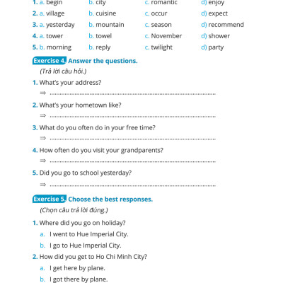 Đề Ôn Tập Từ Vựng Và Cấu Trúc Tiếng Anh Lớp 5_MEGA