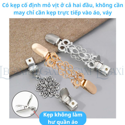 Kẹp Khăn Choàng Bằng Kim Loại Khóa Cố Định Cổ Áo Cardigan Áo Len Kẹp Lưng Áo Thắt Eo Đầm Váy Cho Nữ