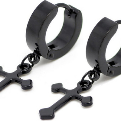 Bông tai thánh giá BT166 - Màu đen