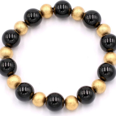 Chuuỗi đeo tay phong thủy - đá thạch anh đen 10 ly VTAEHVT1 - hợp mệnh Thủy, mệnh Mộc