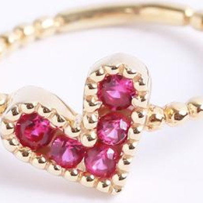 Nhẫn bạc kiểu trái tim đính hột đỏ sang trọng Gix Jewel N12