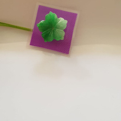 Mặt dây chuyền Mới Đẹp Bông Mai Xanh Lý đậm lam trắng bóng đẹp Đá cẩm thạch thiên nhiên Size 14mm x dầy 3mm Nữ bọc vàng làm mặt dây chuyền, mặt nhẫn đeo đẹp ạ