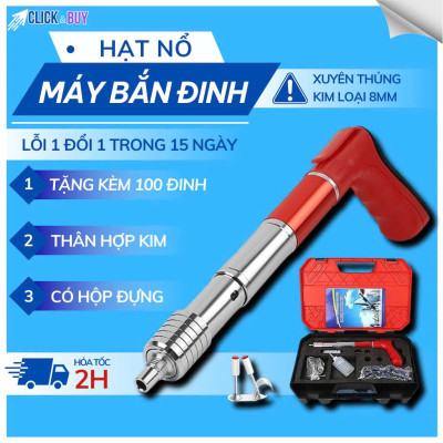Máy Bắn Đinh Xuyên Bê Tông Sắt Thép – Quà Tặng 100 Đinh & Hộp Phụ Kiện Loại Xịn Siêu Bền