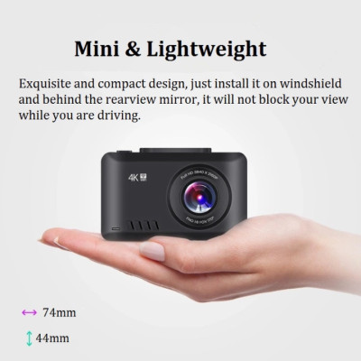 Camera hành trình ô tô thương hiệu cao cấp Phisung 4K, Wifi, 2.45 inch - Mã: G3 - Hàng Nhập Khẩu 