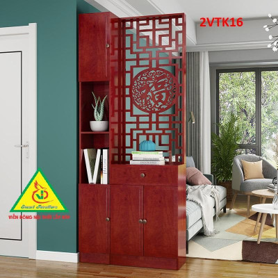 Tủ kệ trang trí kiêm vách ngăn phòng khách , nhà bếp 2VTK16 - Nội thất lắp ráp Viendong Adv