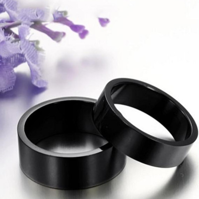 Nhẫn cặp trơn màu đen NC119 size 6