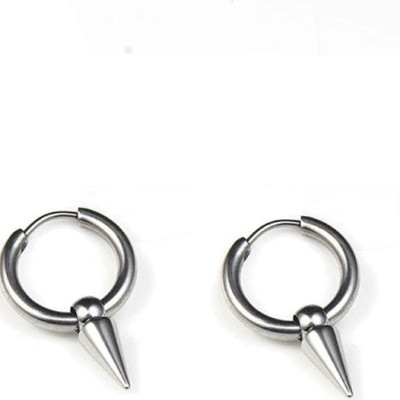 Bộ 2 bông tai nam khoen tròn mũi nhọn idol Kpop