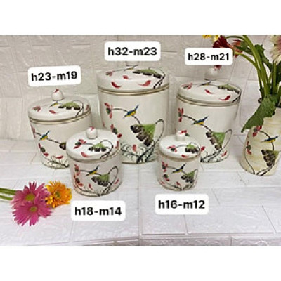 Hũ muối dưa cà sứ Bát Tràng 1/1.5/4/5/8 lít (hoạ tiết mới)