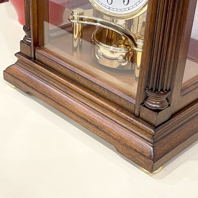 Đồng hồ để bàn Nhật Bản Rhythm CRH176NR06, Kt 23.5 x 28.0 x 15.0cm, 2.5kg Vỏ gỗ. Dùng Pin.