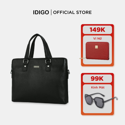 Túi xách công sở nam nữ đựng tài liệu A4 da thật cao cấp IDIGO MB1 - 16001, túi đựng laptop 14 inch