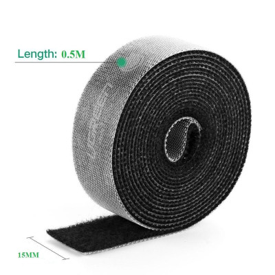 Ugreen UG60485LP124TK 5M cỡ 15mm băng dán Velcro màu đen ngang 1.5cm - HÀNG CHÍNH HÃNG