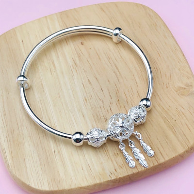 Vòng Tay, Lắc Tay Bạc Ta Charm Deamcatcher Free Size Chính Hãng Bạc Hiểu Minh LTU589