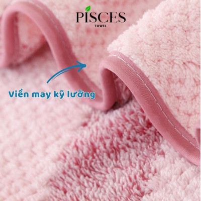 Khăn Tắm PISCES TOWEL 70x140cm Họa Tiết Tổ Ong Cotton Mềm Mại, Khăn Spa Yoga Gym Thể Thao Thấm Hút Mồ Hôi