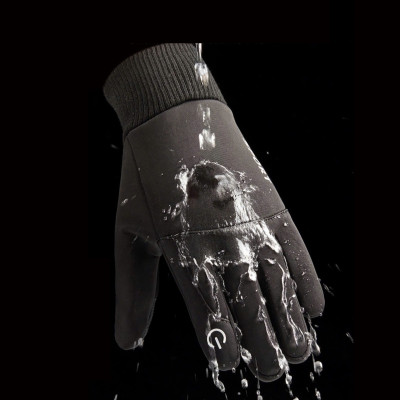 Găng tay phượt dành cho nam lót nỉ lông ấm áp cảm ứng điện thoại phủ gen nhựa chống trượt GTNK02