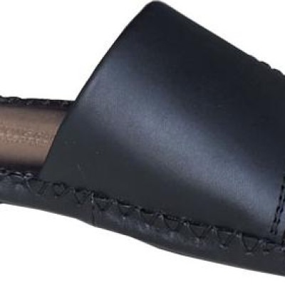 Dép nam quai ngang TRƯỜNG HẢI một bản da bò thật đế âm may viền thủ công chắc chắn tỉ mỉ mặt đế cao su chống mòn không trơn QNTH074  - Nâu - 44