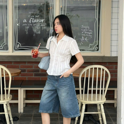 Áo sơ mi nữ ngắn tay trẻ trung tôn dáng có size Kana Miều Est.2013