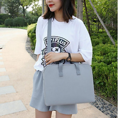 Túi xách, cặp đựng máy tính, laptop, macbook siêu chống sốc, chống nước màu ghi 