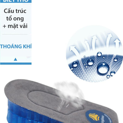 Bộ 4 miếng lót độn đế silicone tổ ong tăng 3.5cm chiều cao - buybox - BBPK43