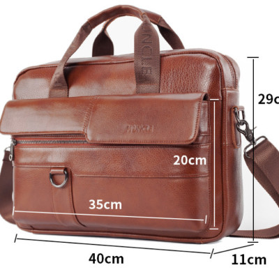 Túi xách nam da bò thật cao cấp phong cách mới 15,6"