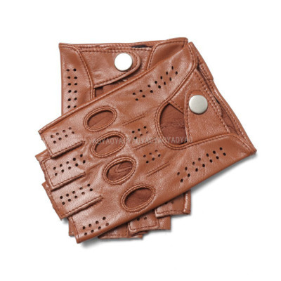 Găng tay nam hở ngón cao cấp BHYST37 Bao da phượt. Da cừu nguyên tấm, Thoải mái lái xe, thật tay