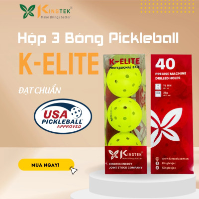 Bóng Pickleball tiêu chuẩn thi đấu Kingtek K-Elite, Hộp 03 bóng