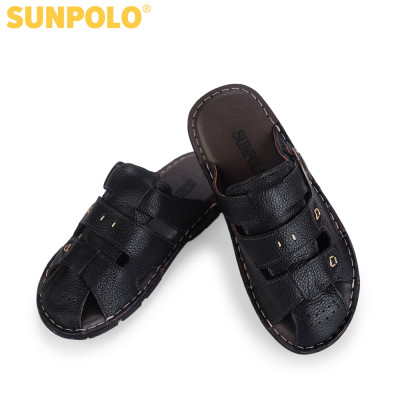 Dép Bít mũi Da bò cao cấp SUNPOLO ABI020