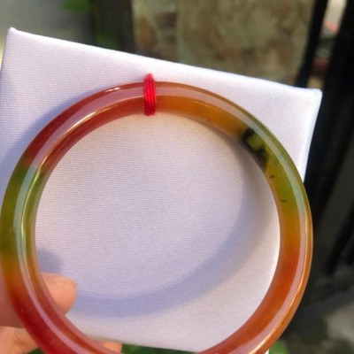 VÒNG CẨM THẠCH TỨ QUÝ size 53 ĐỎ TƯƠI MAY MẮN ĐẬM ĐẸP QUÁ NỮ 52KG ĐẾN 65KG