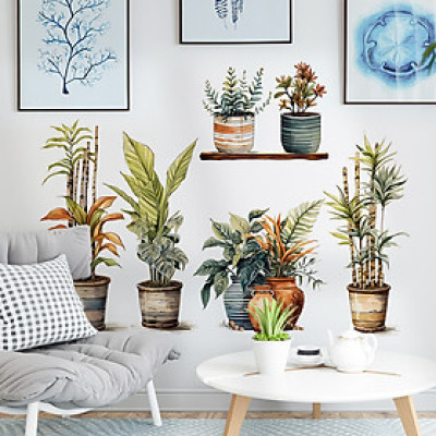 Sticker Giấy Dán Tường Decal Dán tường Tranh Dán Tường Trang Trí Tường Mẫu Chậu Cây Cảnh ZDB-2866