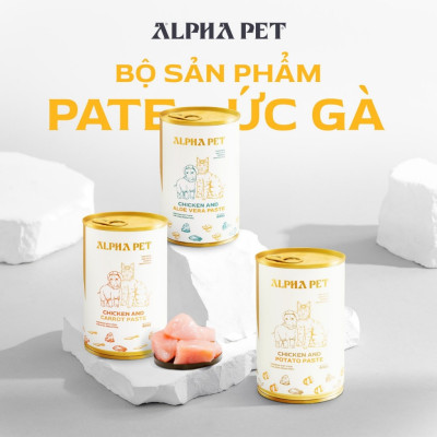 PATE ALPHA PET CHO CHÓ MÈO TỪ 1 THÁNG TUỔI LON 400GRAM