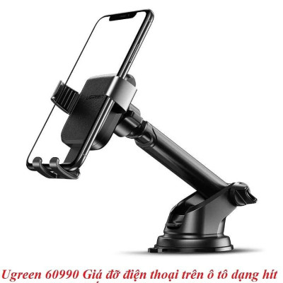 Ugreen UG60990LP200TK Màu Đen Giá đỡ điện thoại trên ô tô dạng hít trên mặt kính chắn gió - HÀNG CHÍNH HÃNG