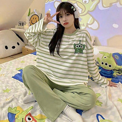 Bộ ngủ 123 cotton tay dài quần dài nhiều mẫu dễ thương