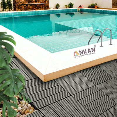 Miếng Lót Sàn Nhựa Composite Màu Gi Xám Cao Cấp, Lót Sàn Ban Công Nhà Tắm, Vỉ Dày Chắc Chắn Có Vít Ốc Dưới Nan