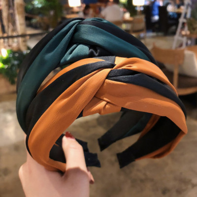 Bờm tóc nữ bản to mẫu mới bản đẹp phối 2 mầu vải lụa cao cấp