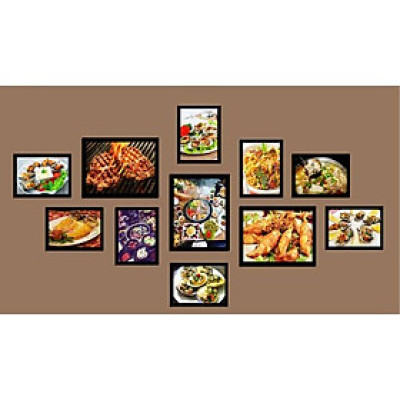 Bộ khung tranh ảnh treo tường thế giới đồ ăn 1 KA194