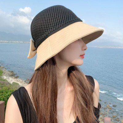 Nón nữ đi biển đẹp mũ rộng vành chống nắng UV cho nữ chất liệu cói vải gấp gọn dona2203204