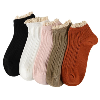 Vớ Tất Nữ Cotton Thoáng Mát Viền Bông