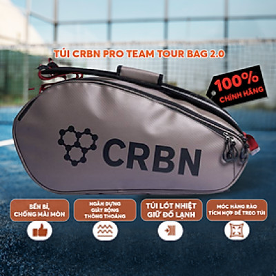 Túi Pickleball CRBN Pro Team Tour Bag 2.0 Cao Cấp - Màu Xám - Sức Chứa Rộng Rãi - Ngăn Giữ Vợt Riêng - Bền Bỉ