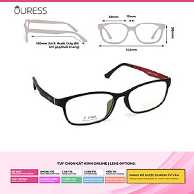 Gọng kính cận 1906 nhựa dẻo ultem thời trang nam nữ mắt kính OURESS