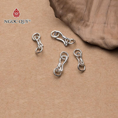 Charm bạc móc khóa kết vòng tay, dây chuỗi 13mm - Ngọc Quý Gemstones
