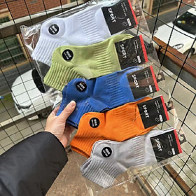 5 đôi tất nam cổ gắn dày dặn ấm áp màu thể thao
